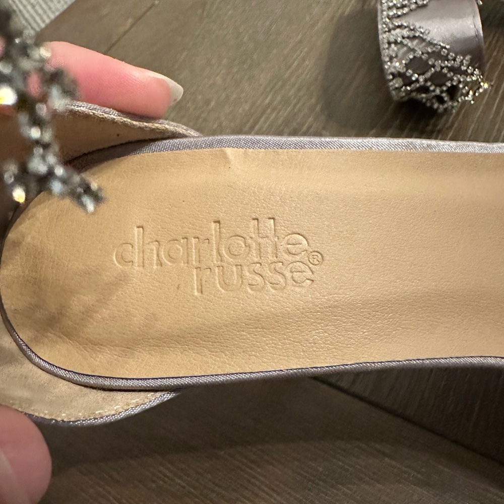 Charlotte Russe “Shan” Gray High Heels Sandals Size‎ 7 - Picture 9 of 12